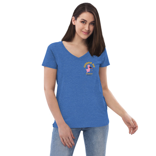 Official Georgia Pig Women's Recycled V-Neck T-shirt